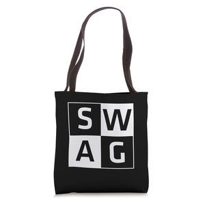 Swag Fun Stylish Sexy Cool Black And White Tote Bag V B)